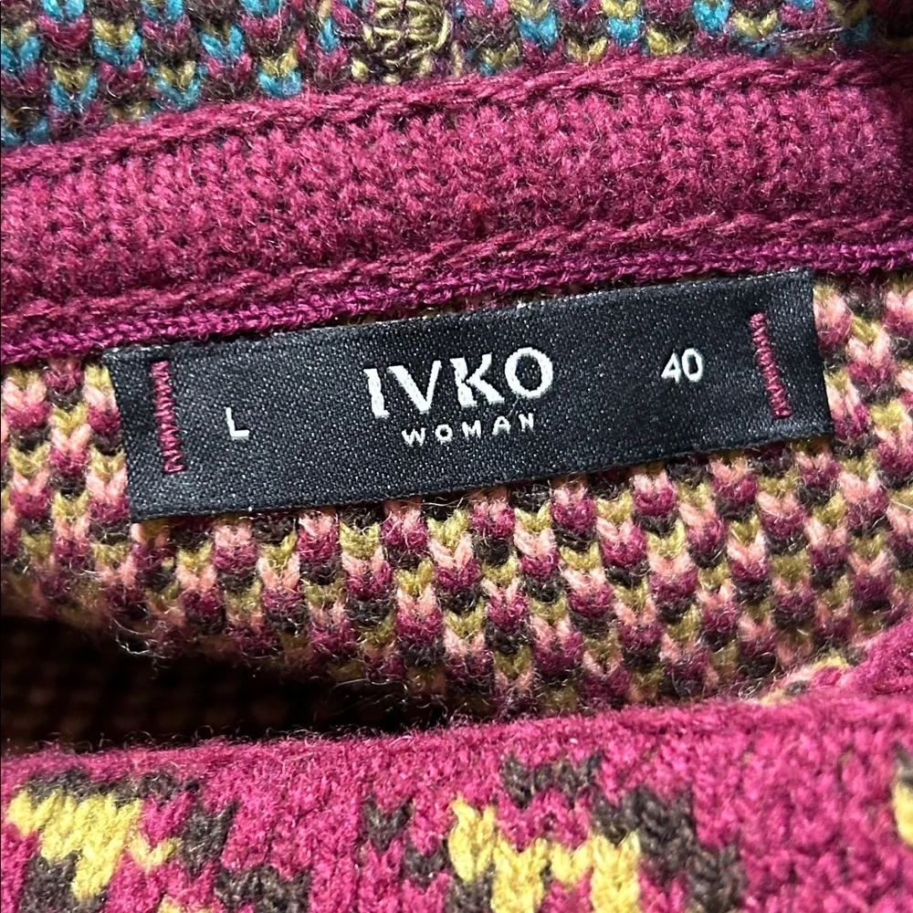IVKO Floral Wool Cardigan Sweater Coat Large - Picture 12 of 14